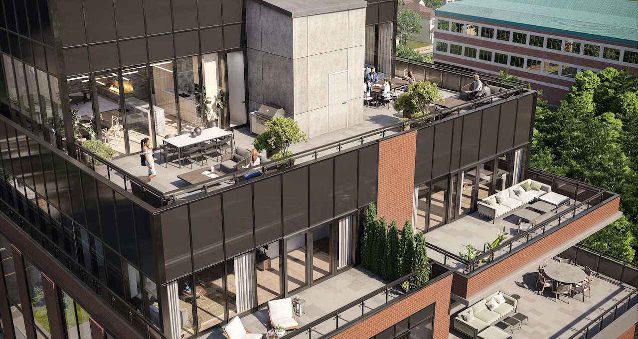 Rendering of Six99 Condos aerial of balcony