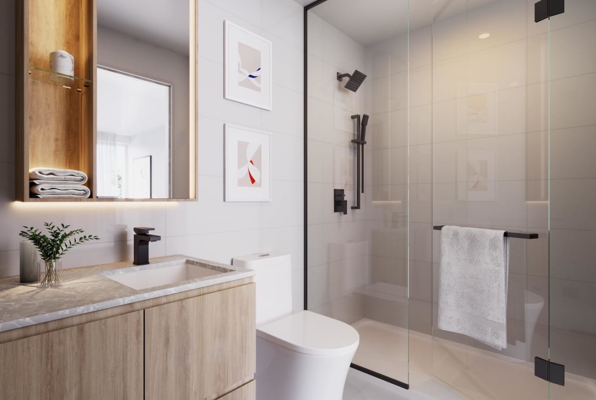 Rendering of Six99 Condos suite bathroom