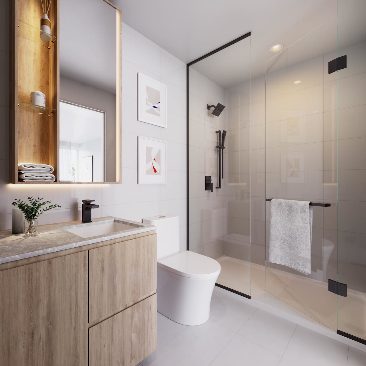 Rendering of Six99 Condos suite bathroom