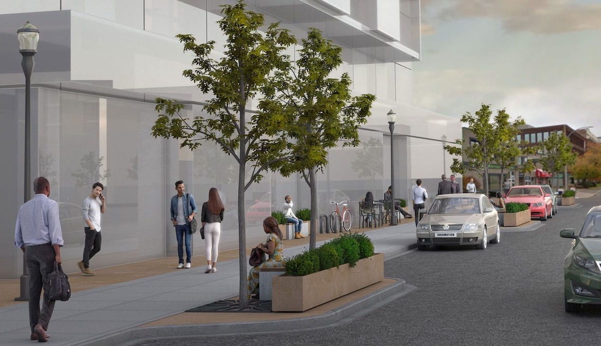 Rendering of SOLA Condos exterior streetview