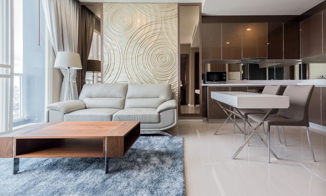 Rendering of SOLA Condos interior suite living room
