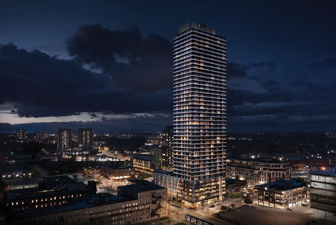 TEK Tower full view at night