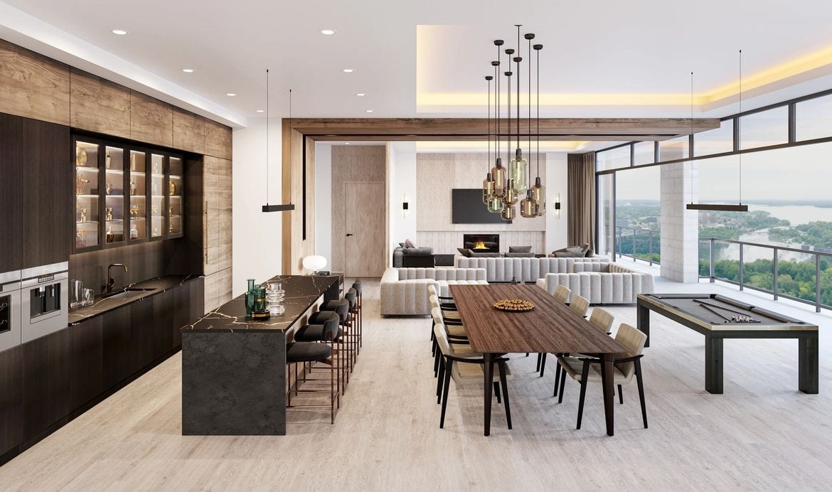 Rendering of The Stanley District Tower party room