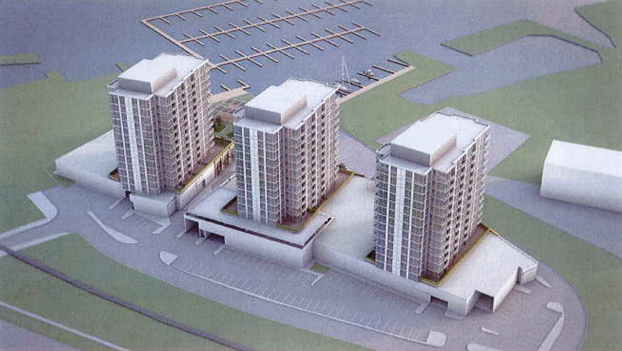 Rendering of Harbour 25 condos aerial exterior