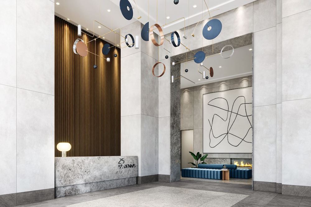 Rendering of Metro Park Condos lobby interior