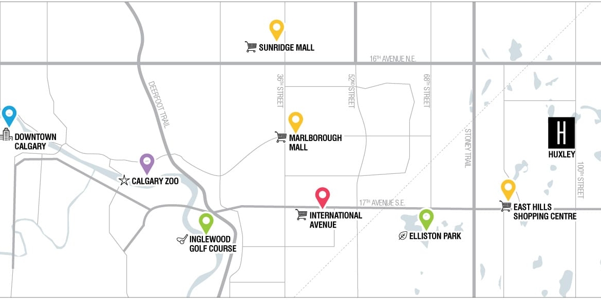 Huxley West Belvedere community map