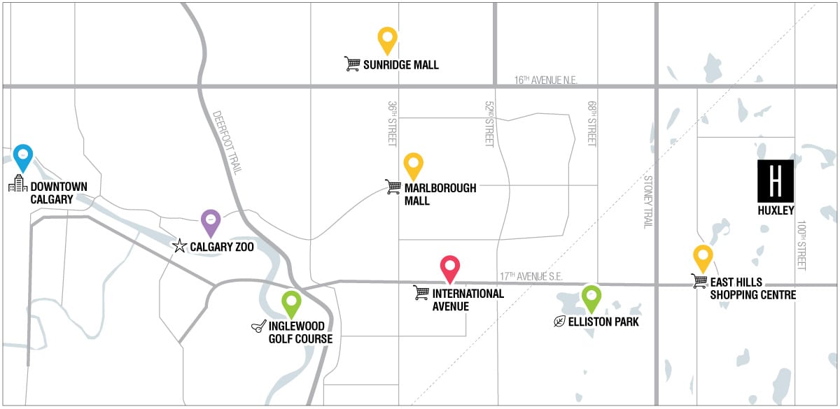 Huxley West Belvedere community map