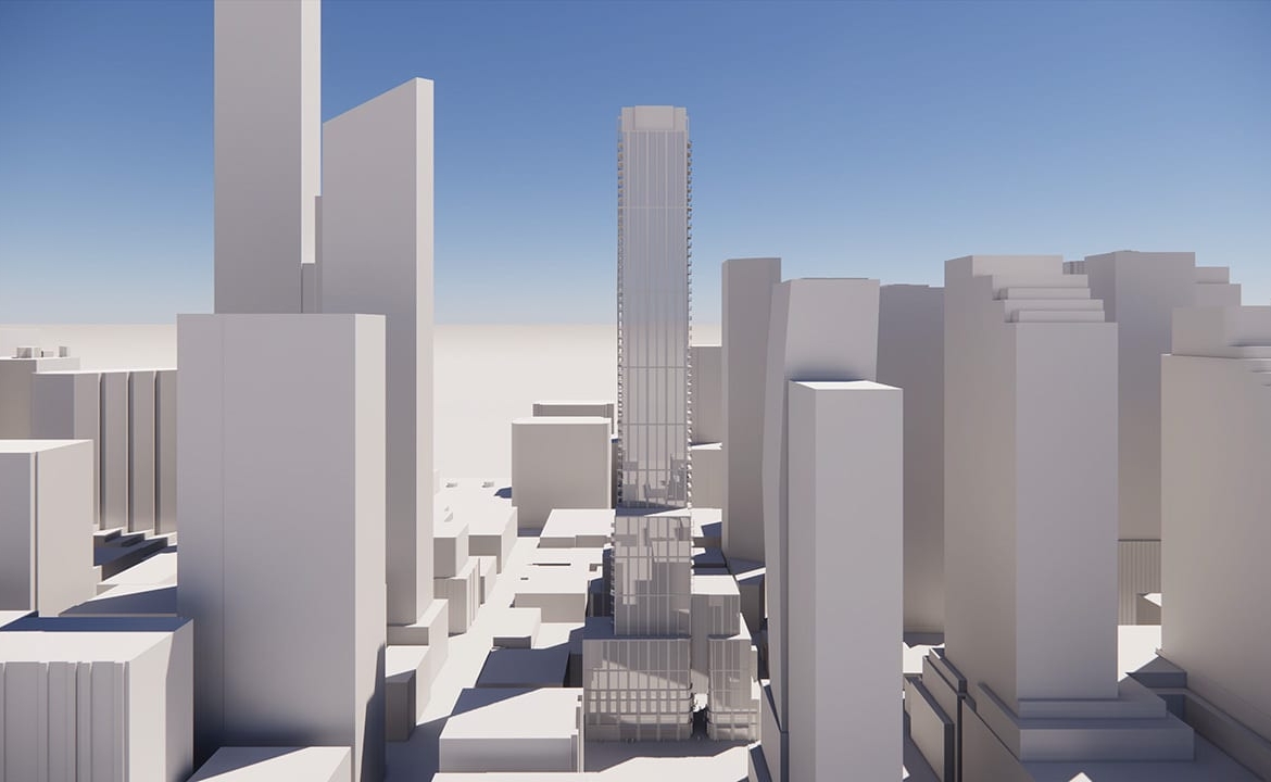 Exterior rendering of 260 Adelaide Condos side view