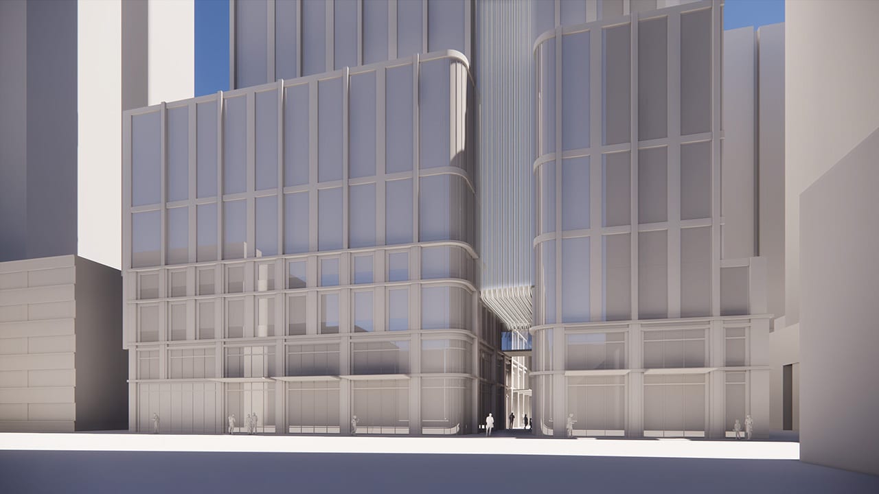 Exterior rendering of 260 Adelaide Condos streetscape