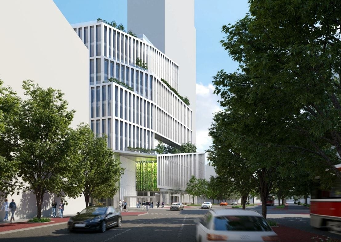 Rendering of 3C Waterfront Condo Community streetscape and main driving road