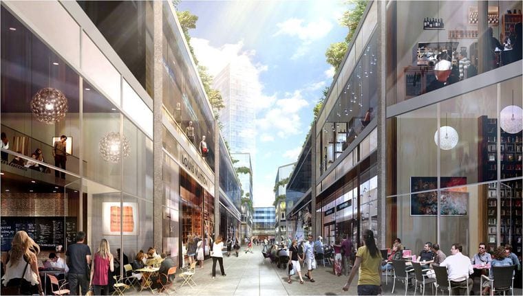 Rendering of 3C Waterfront Condo Community ground-level retail