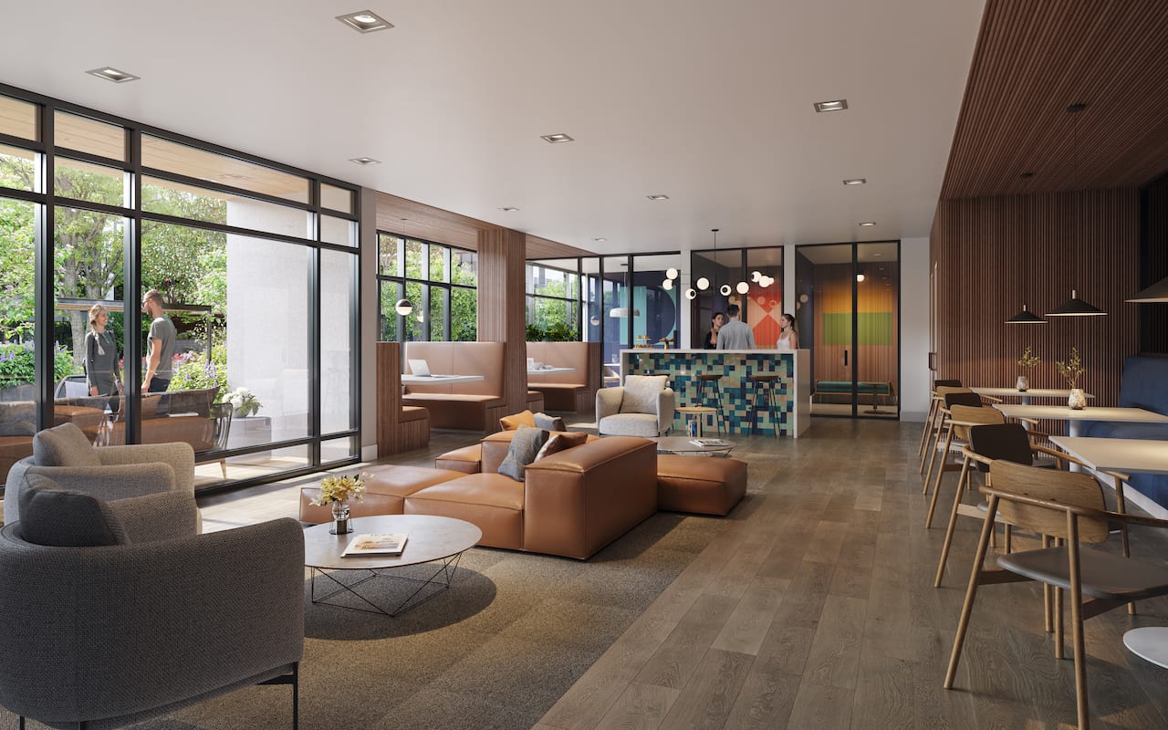 Rendering of Lakeview DXE Club co-working space
