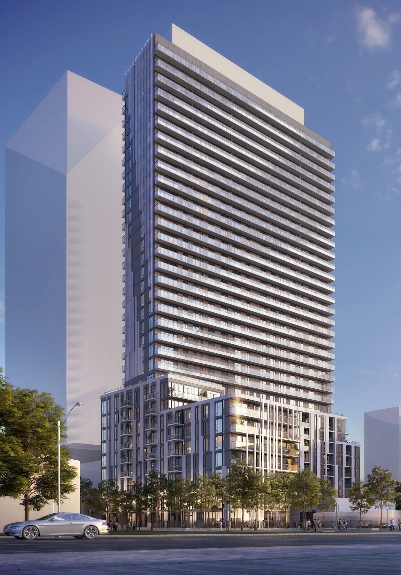 Rendering of Plaza on Yonge Condos exterior full view front