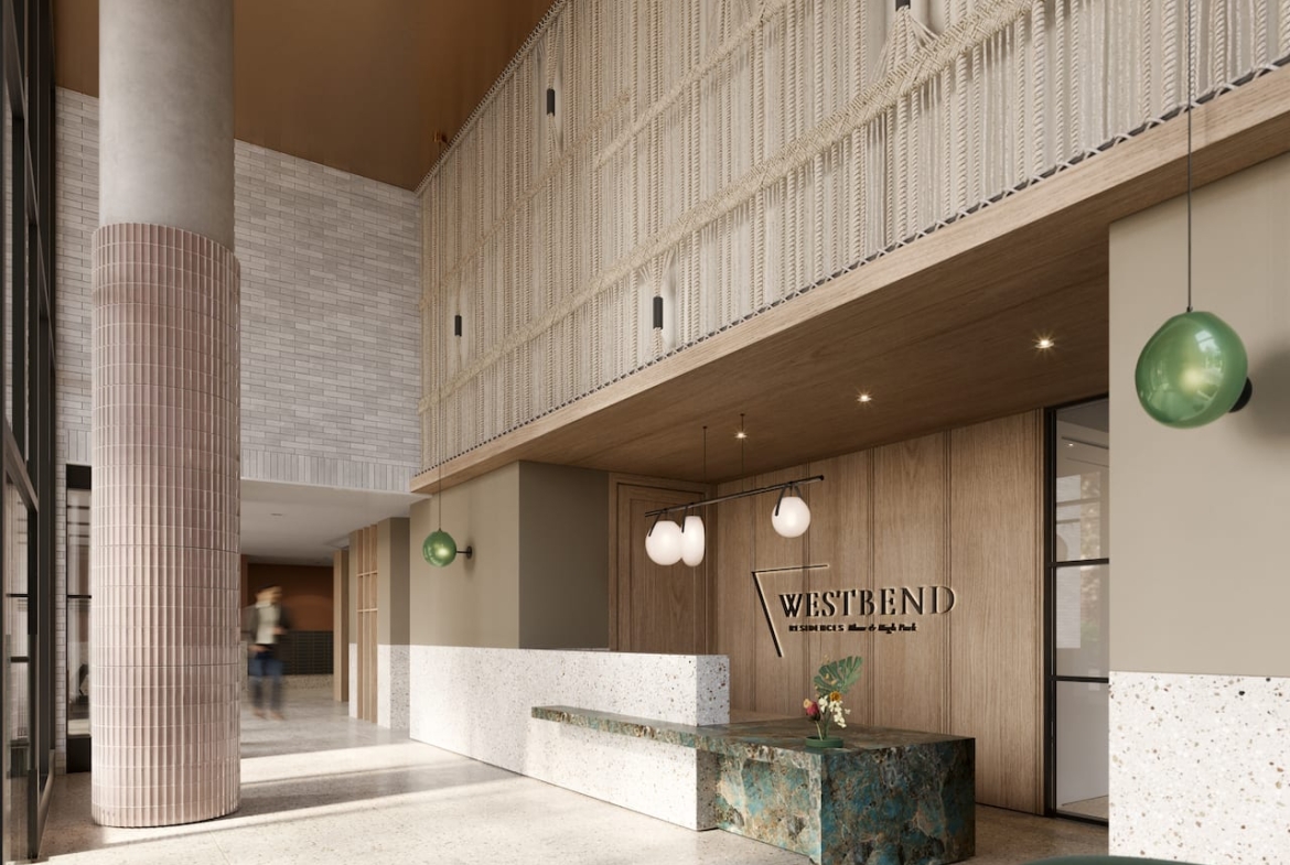 Rendering of Westbend Residences lobby