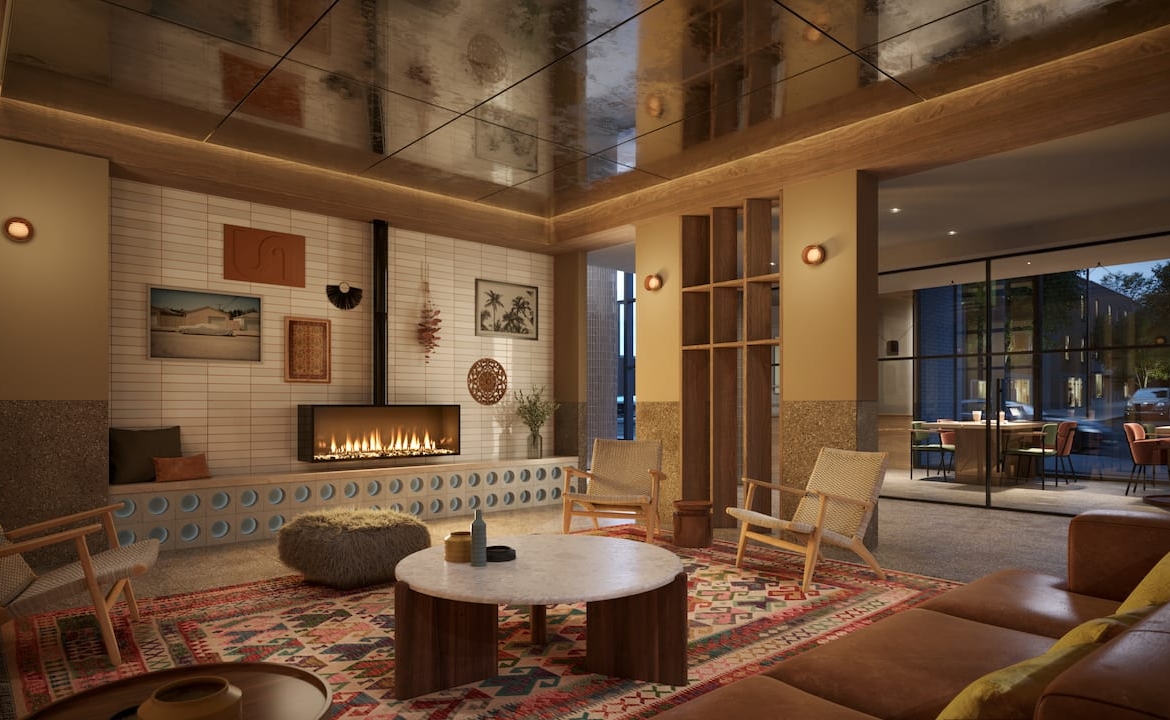 Rendering of Westbend Residences social lounge