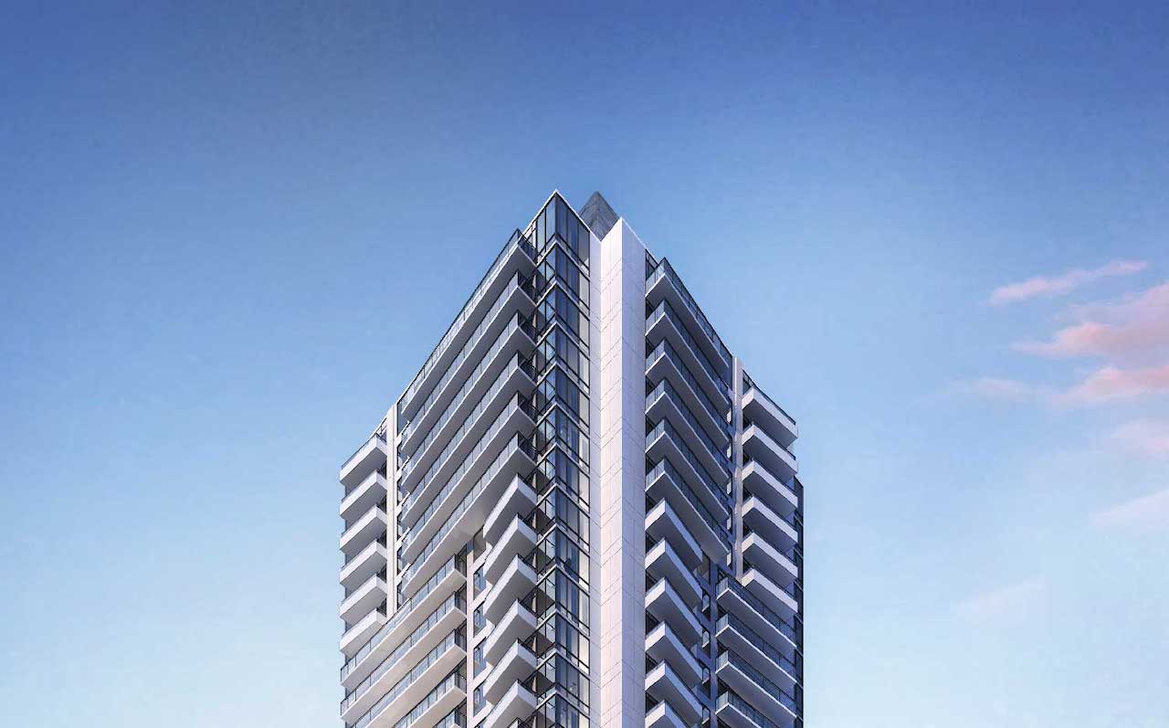 Rendering of Metro Park Condos exterior upper half