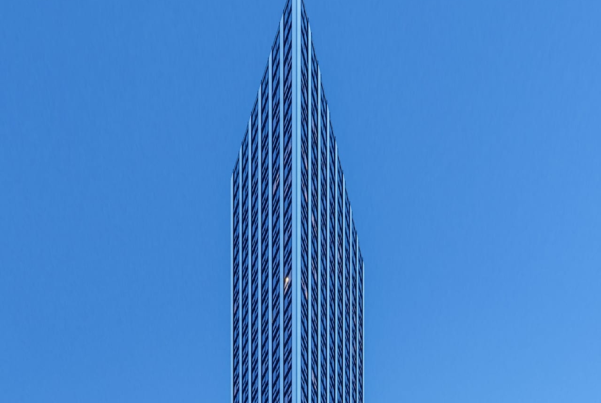 Exterior rendering of Queen Church Condos upper half