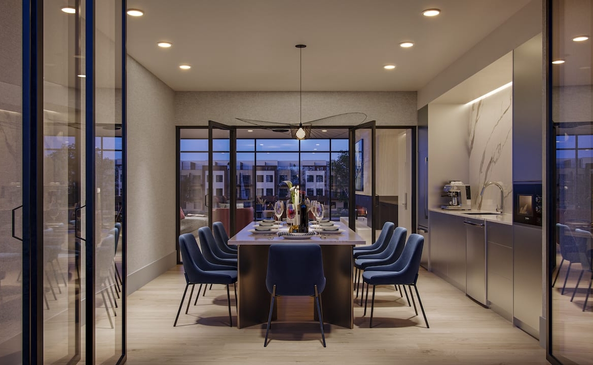 Rendering of Verde Living dining space