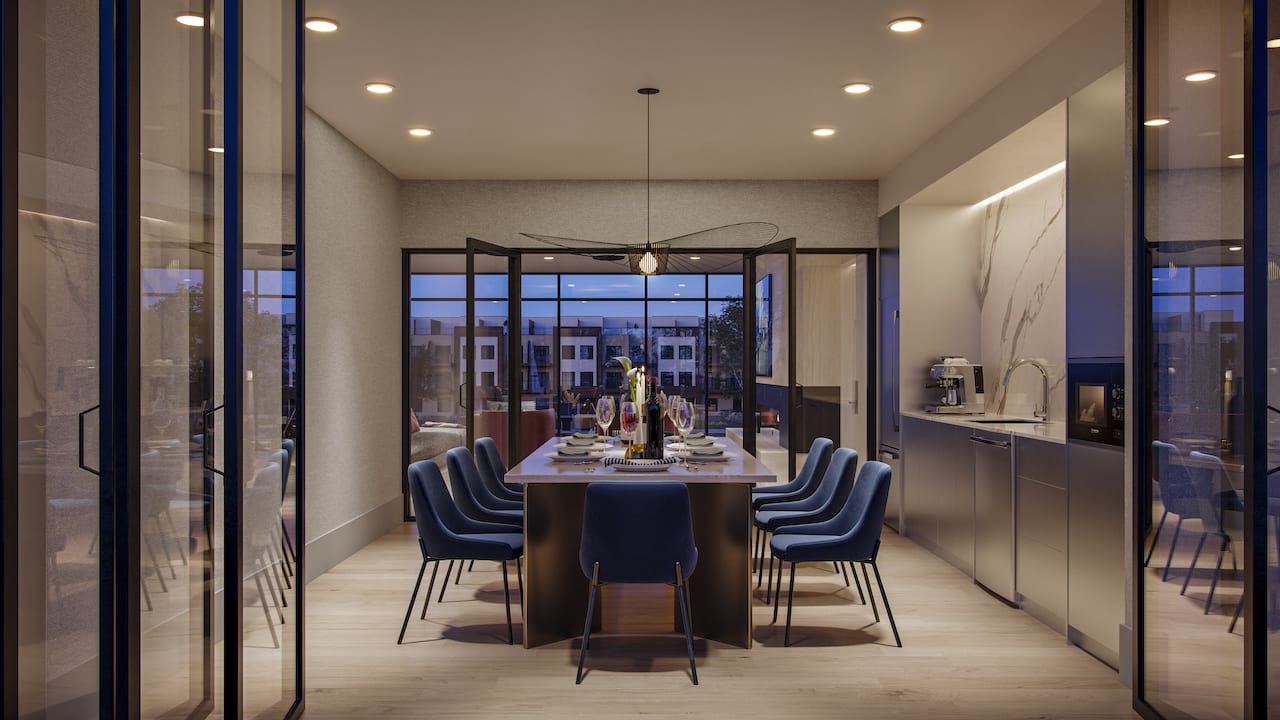Rendering of Verde Living dining space