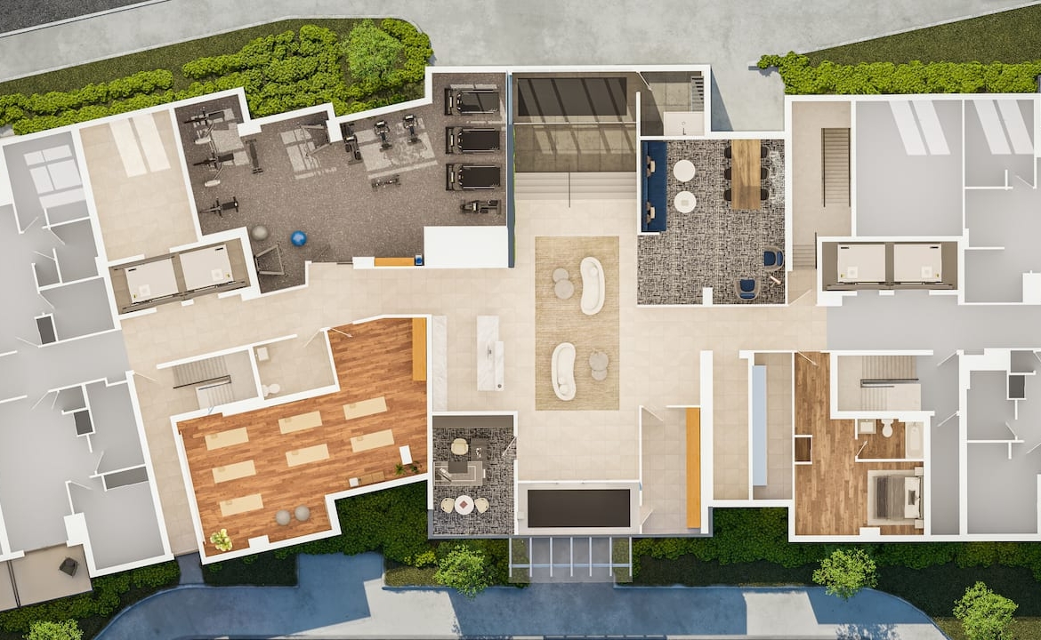 Rendering of Verde Living site plan first floor