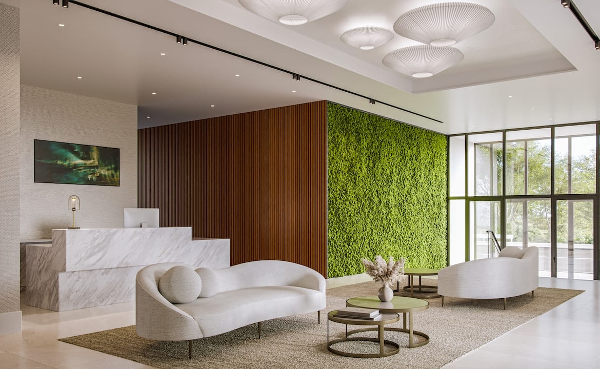 Rendering of Verde Living lobby