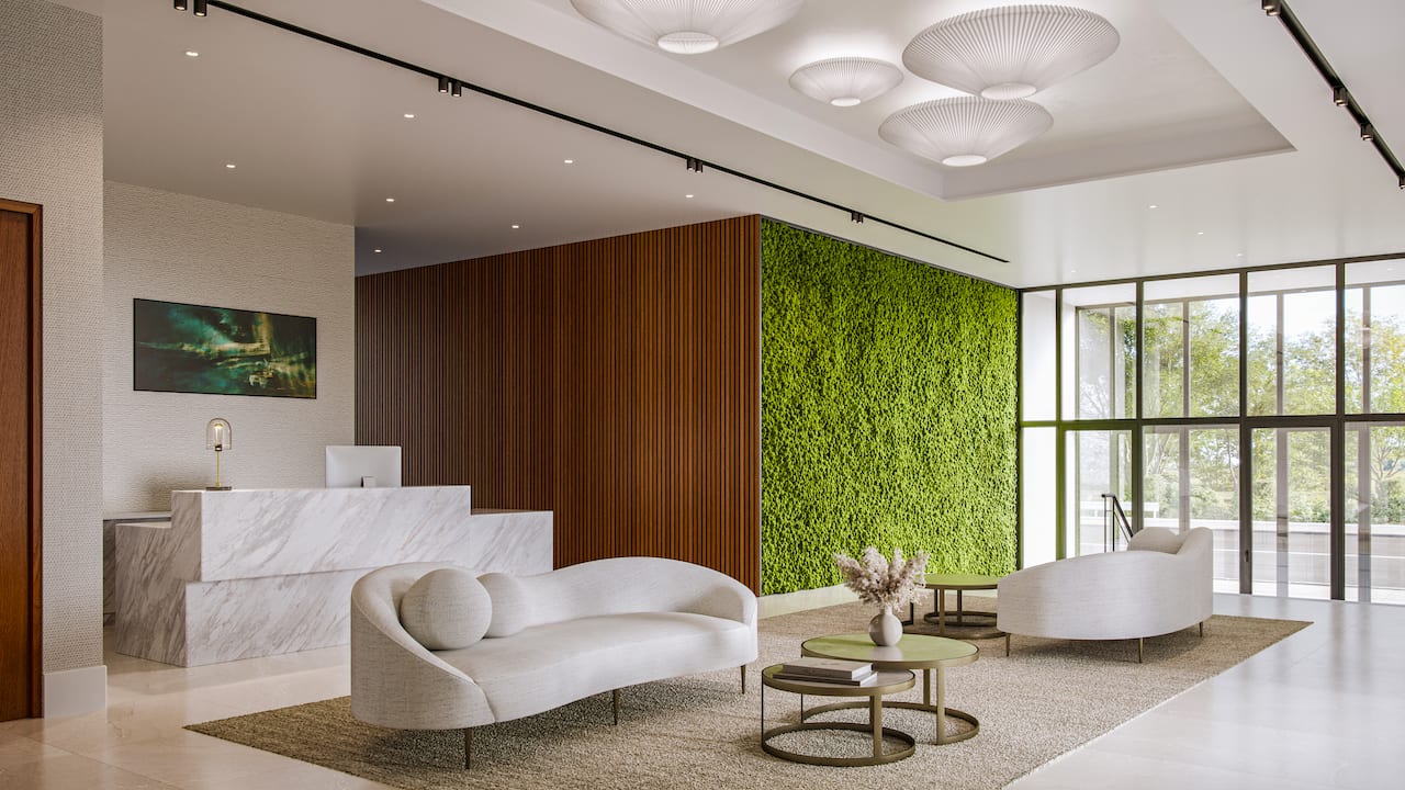 Rendering of Verde Living lobby