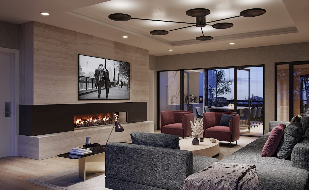 Rendering of Verde Living lounge