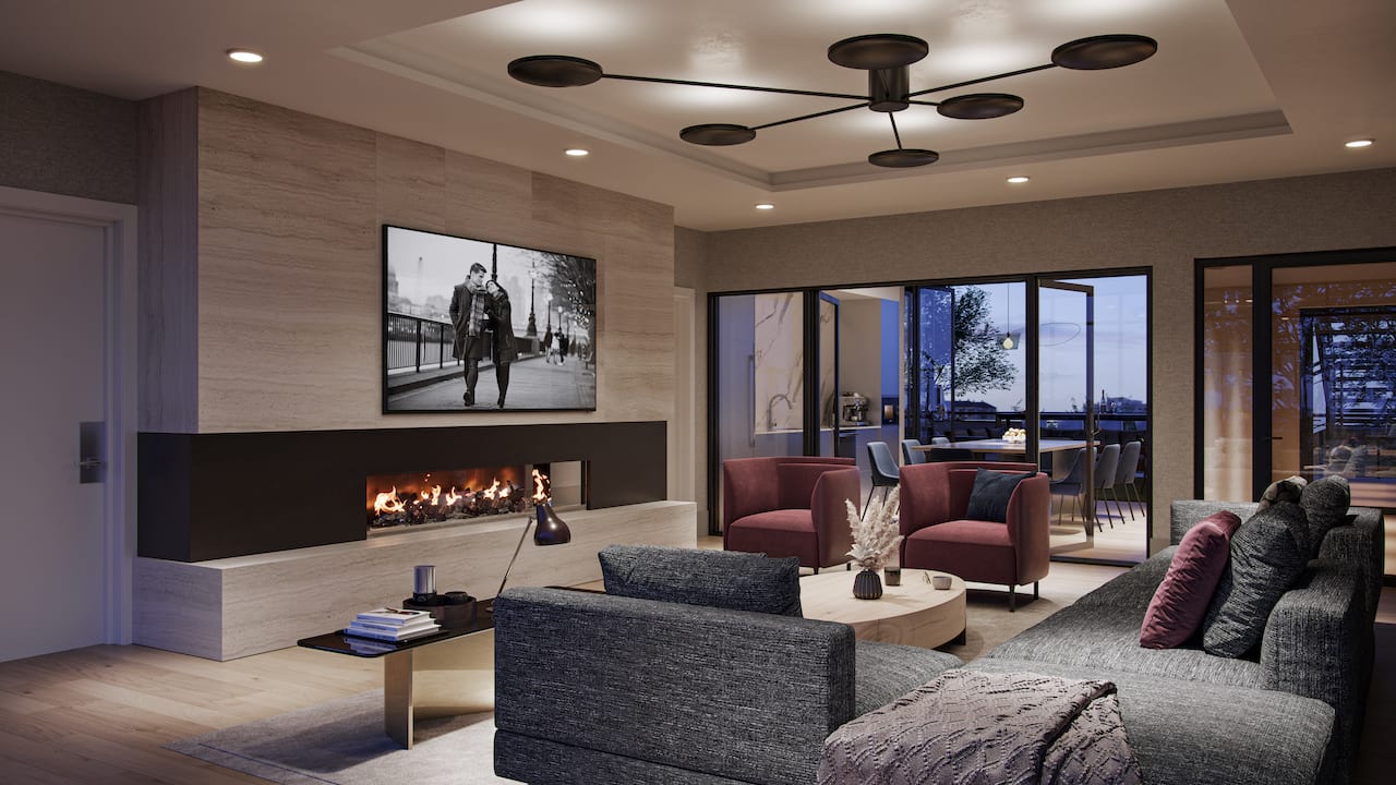 Rendering of Verde Living lounge