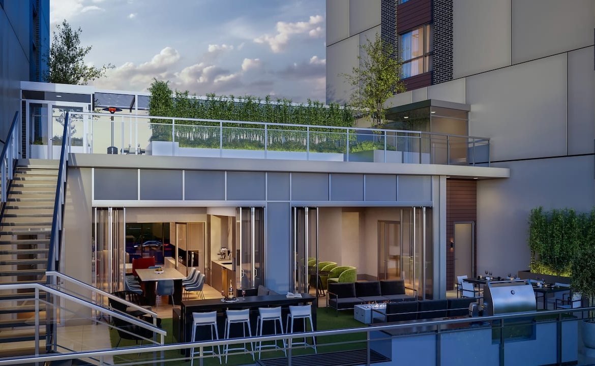 Rendering of Verde Living lower terrace