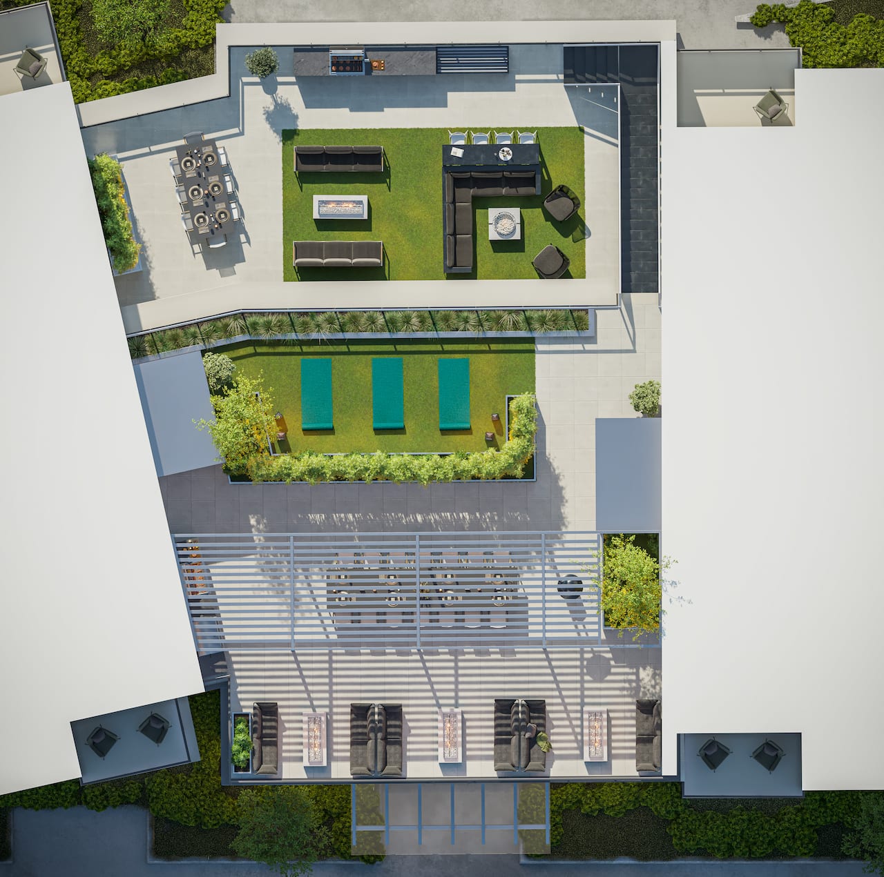 Rendering of Verde Living site plan upper terrace