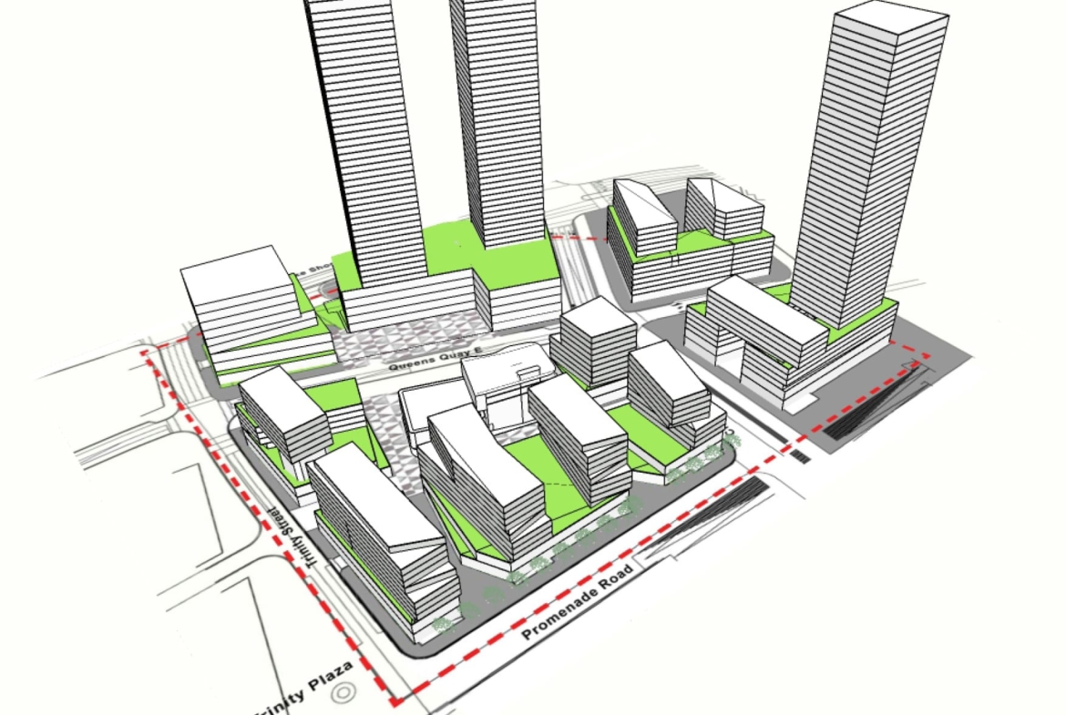 3D Site plan of 3C Waterfront Condo Community in Toronto