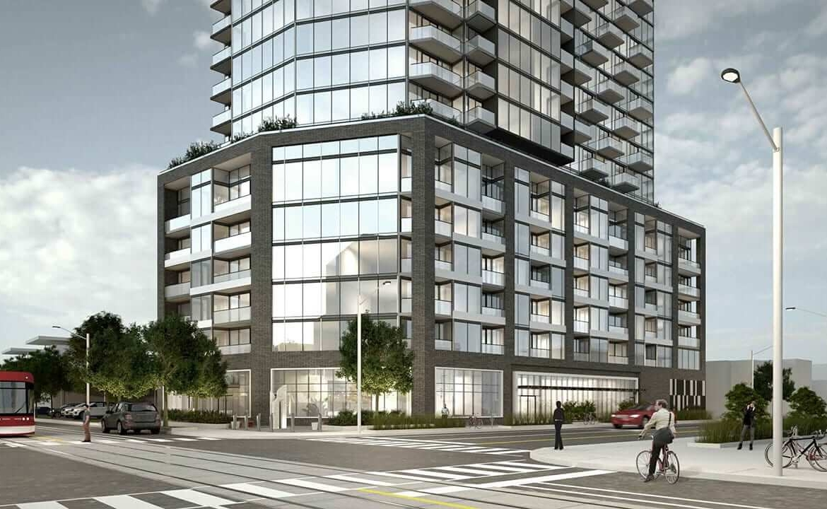 111 River St Condos exterior entrance close up