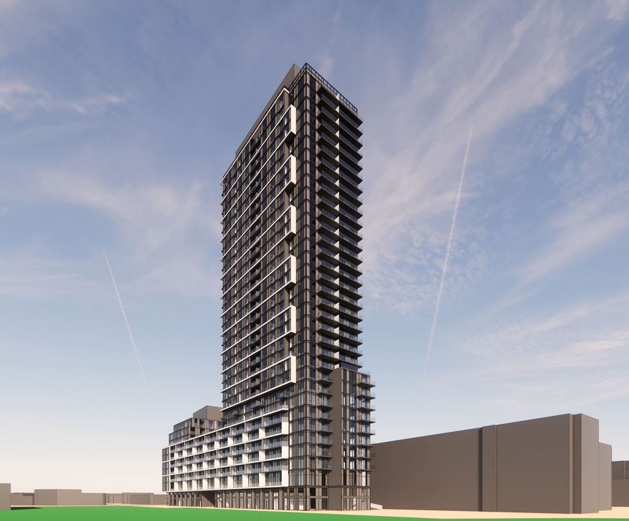 Rendering of 2405 Lake Shore Boulevard West condos exterior full view