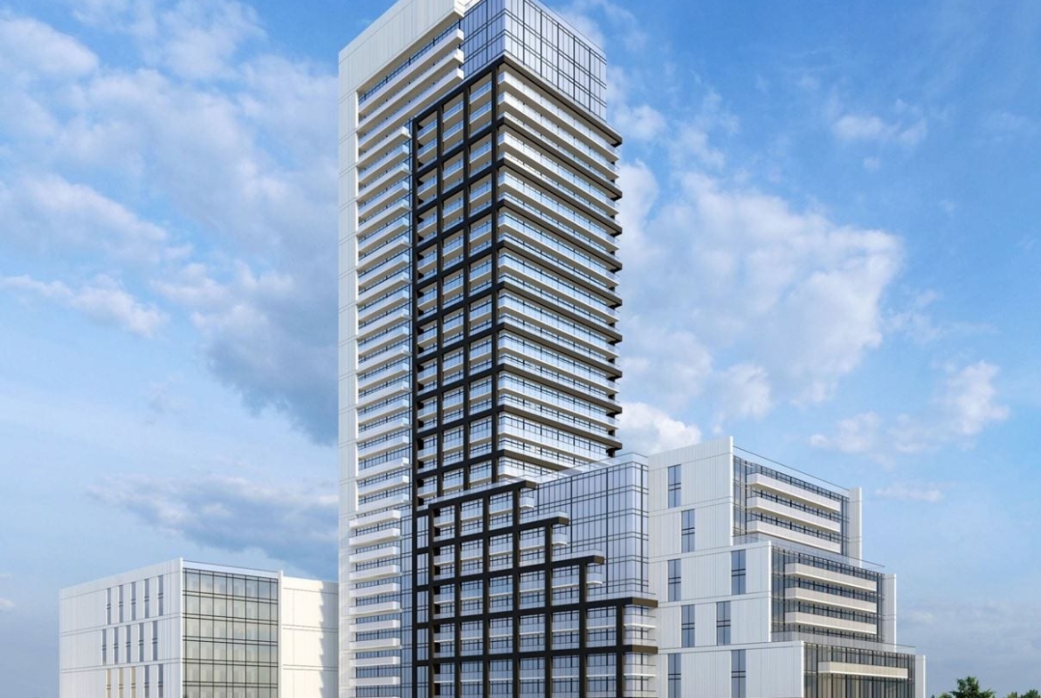 Rendering of 266 Royal York Road Condos exterior full side view