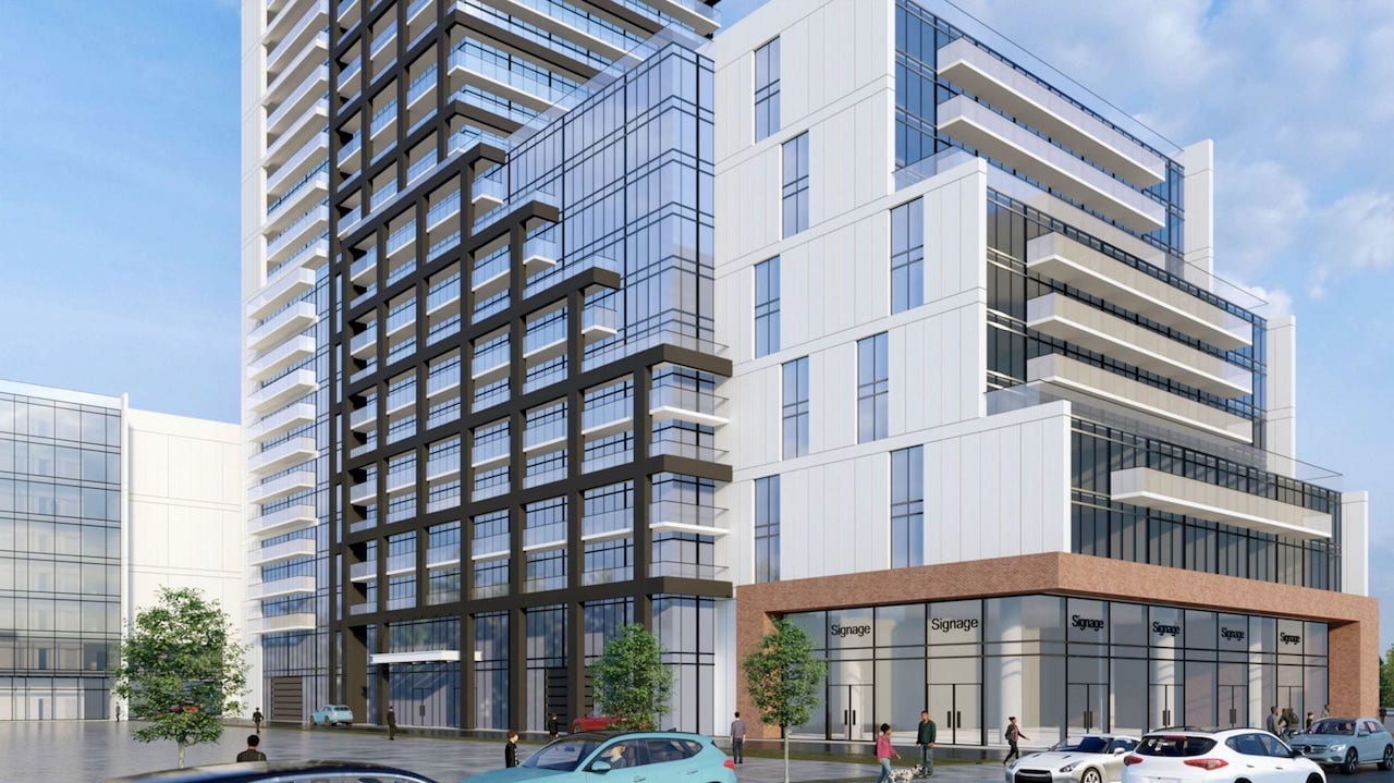 Rendering of 266 Royal York Road Condos exterior facade close-up