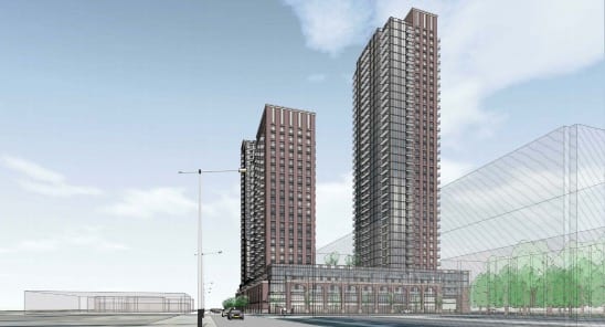 Rendering of 39 Newcastle Street Condos exterior full side view