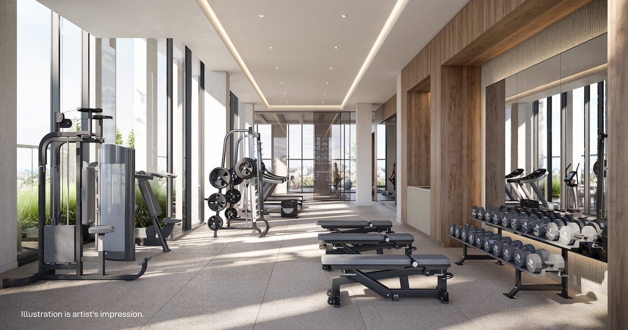 Rendering of M5 condos interior fitness centre