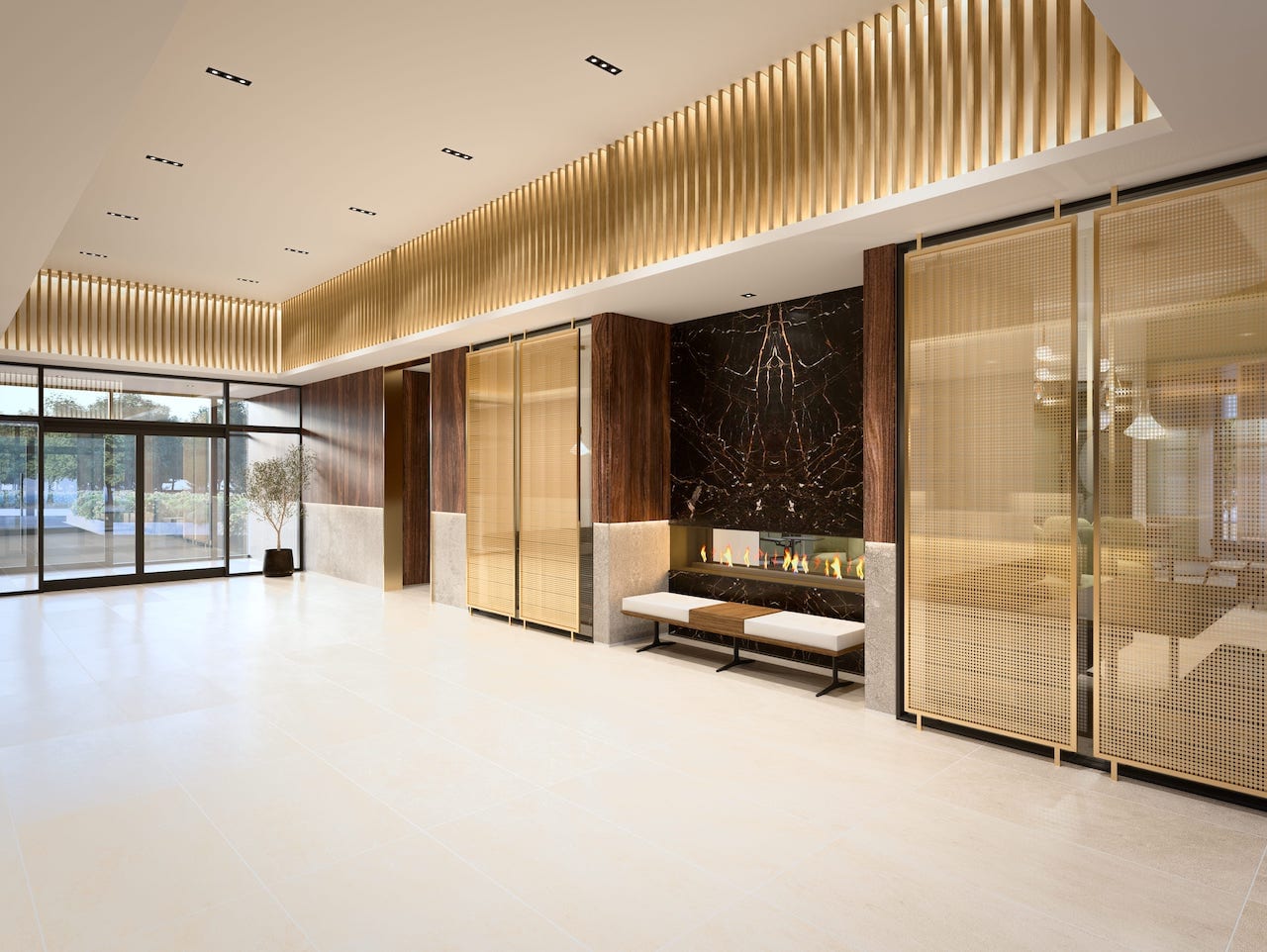 Rendering of The Saw Whet Condos lobby