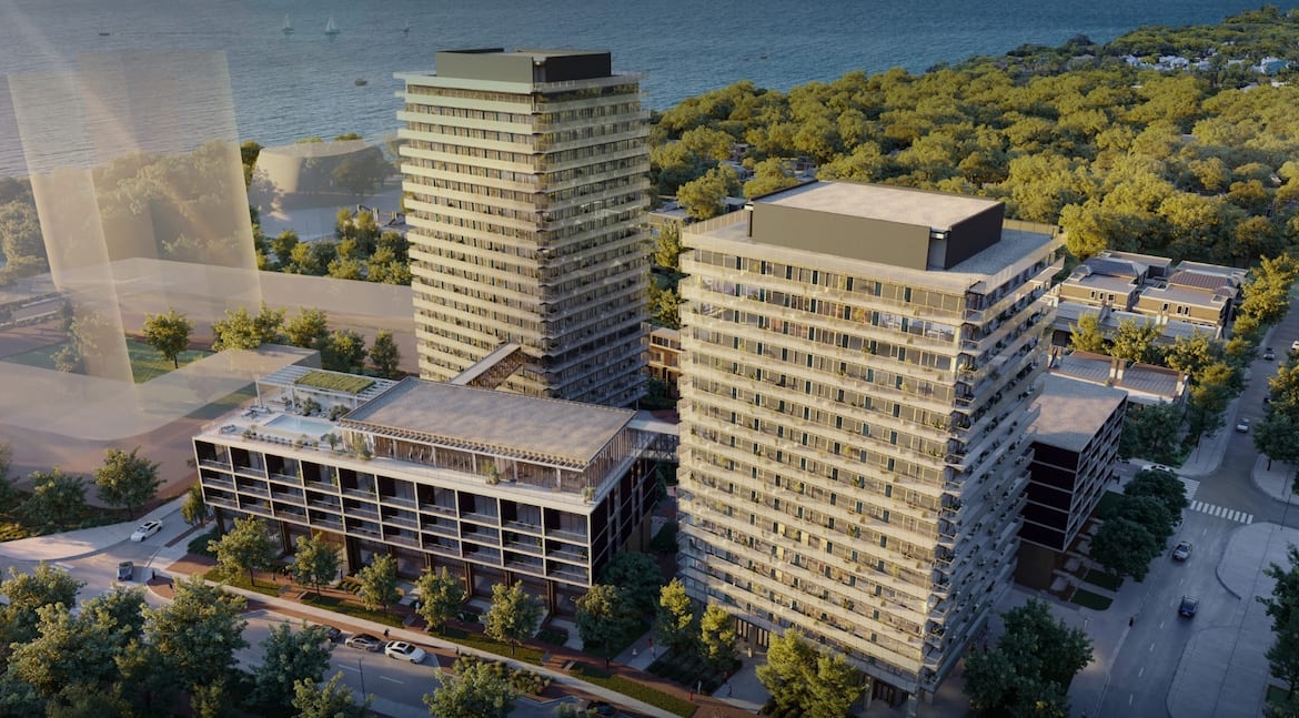 Rendering of Bridge House at Brightwater aerial