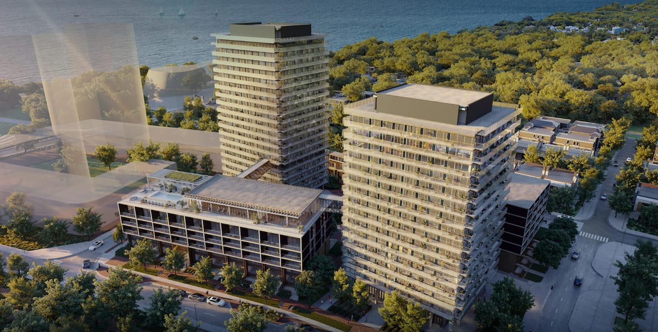 Rendering of Bridge House at Brightwater aerial