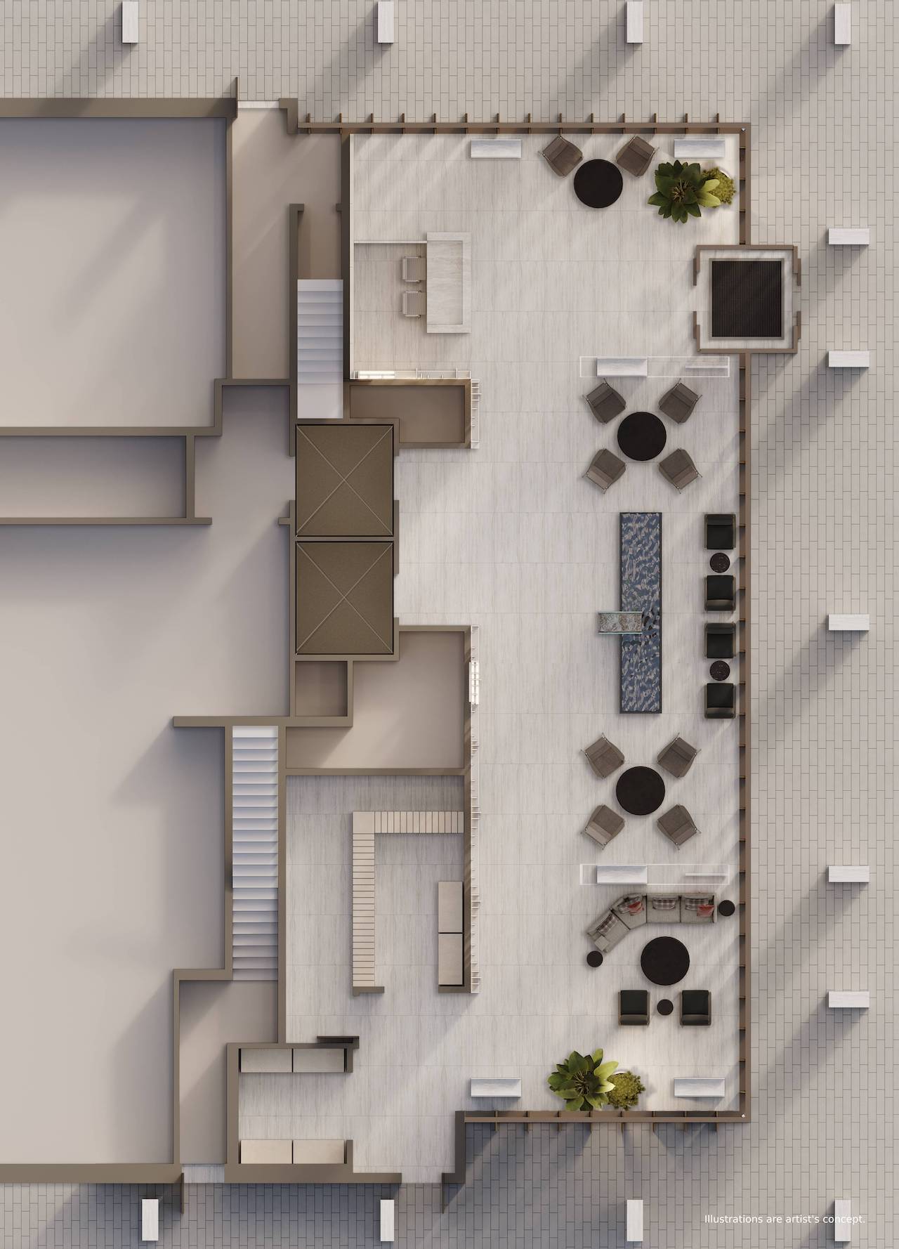 Rendering of Bridge House at Brightwater 2d plan amenities
