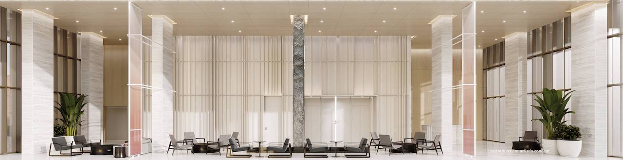 Rendering of Bridge House at Brightwater lobby section