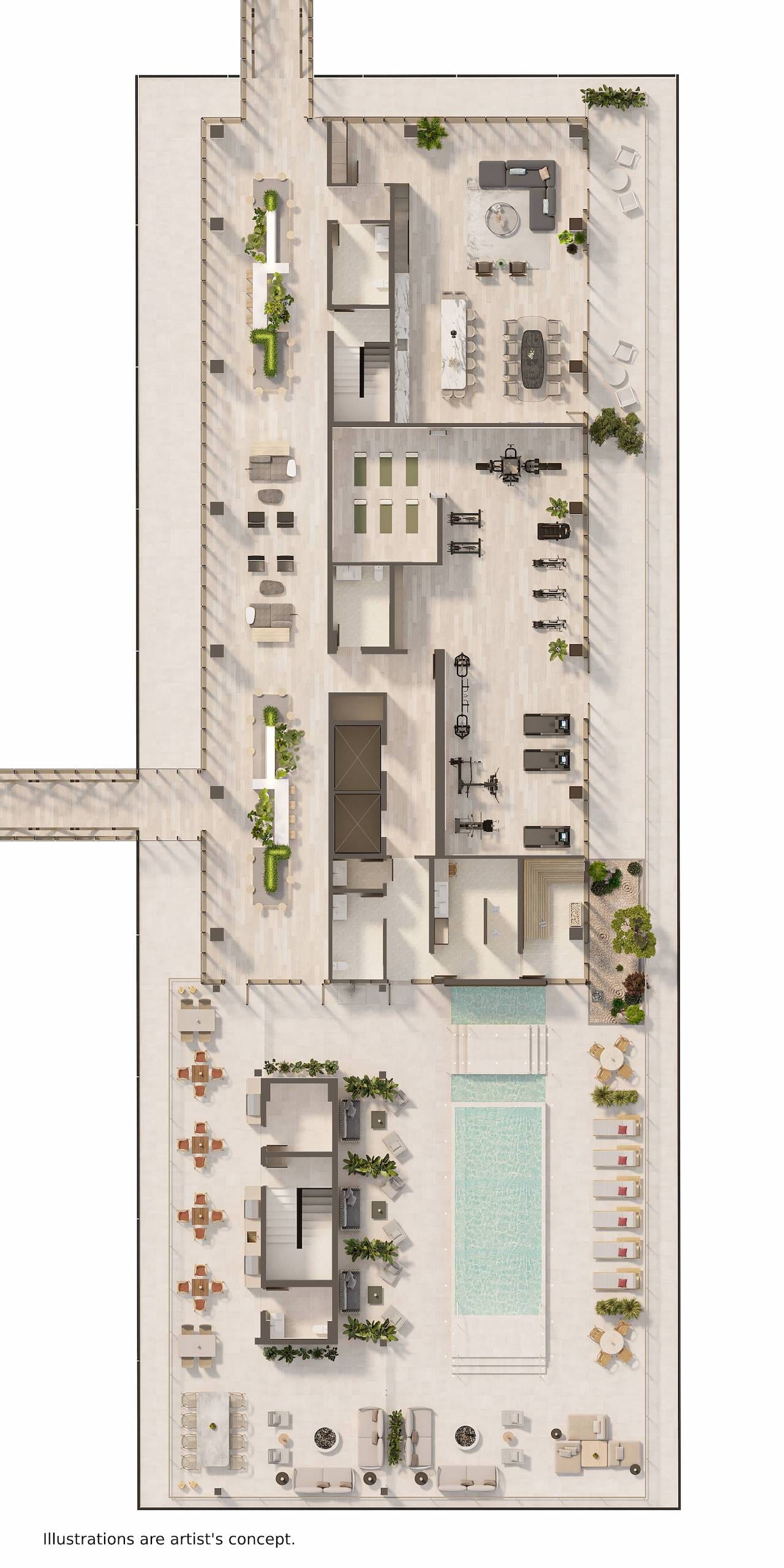 Rendering of Bridge House at Brightwater lever 6 plan