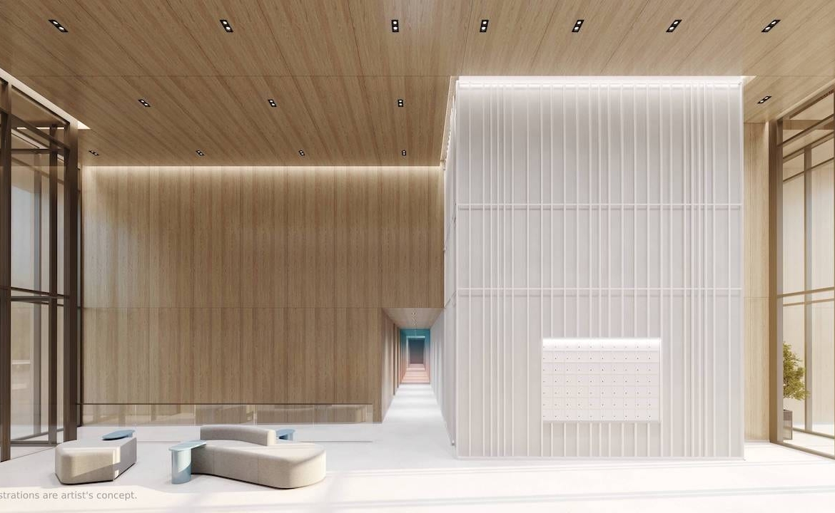 Rendering of Bridge House at Brightwater K2 lobby