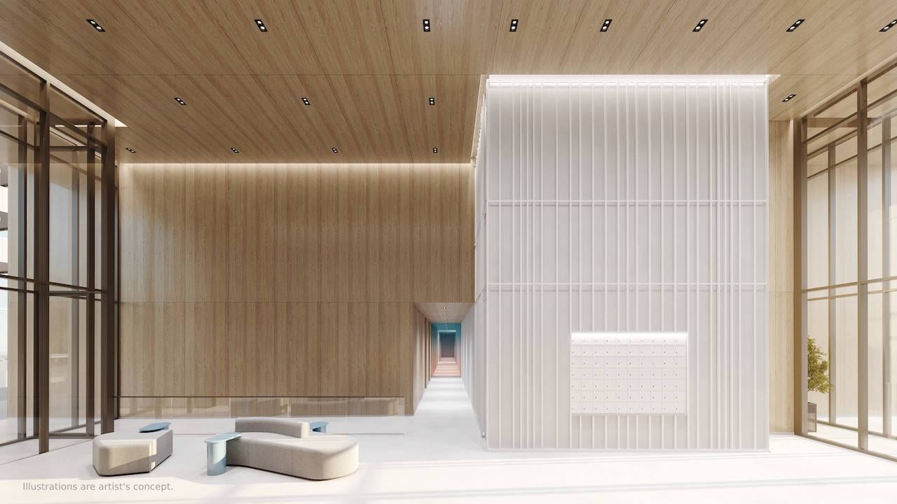 Rendering of Bridge House at Brightwater K2 lobby