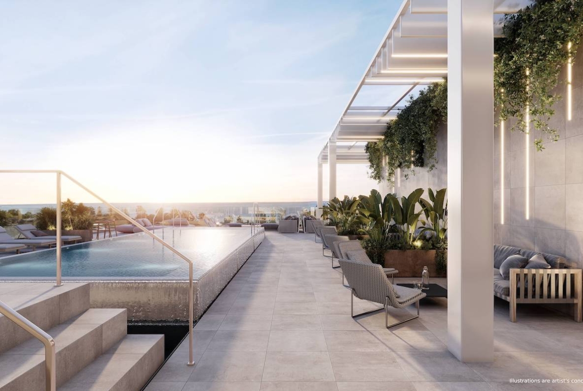 Rendering of Bridge House at Brightwater outdoor pool