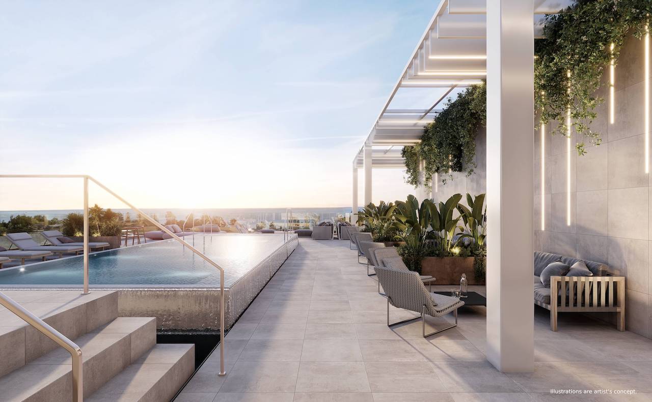 Rendering of Bridge House at Brightwater outdoor pool