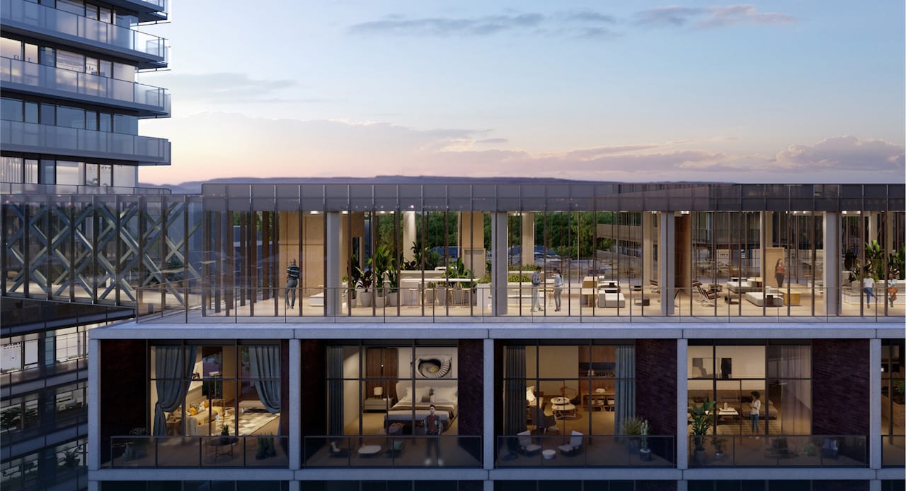 Rendering of Bridge House at Brightwater east podium