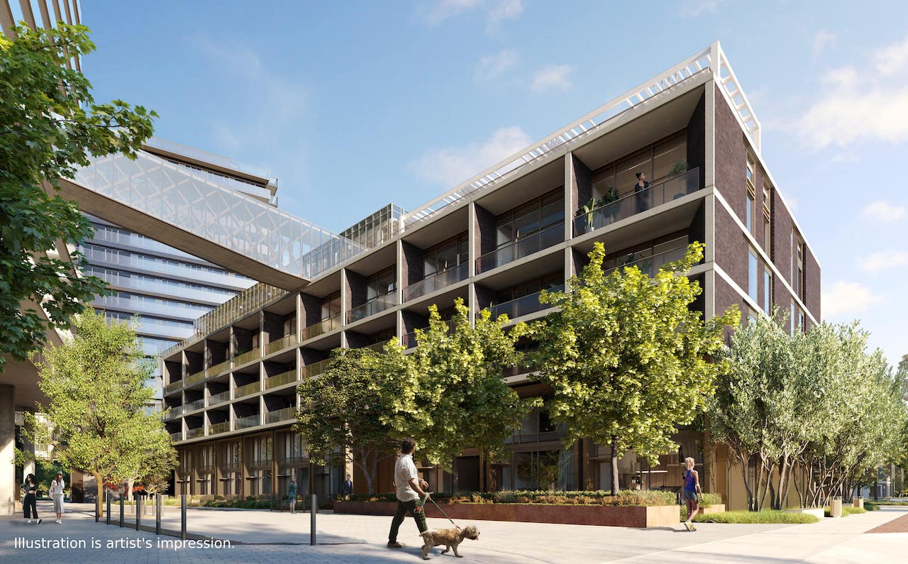 Rendering of Bridge House South exterior