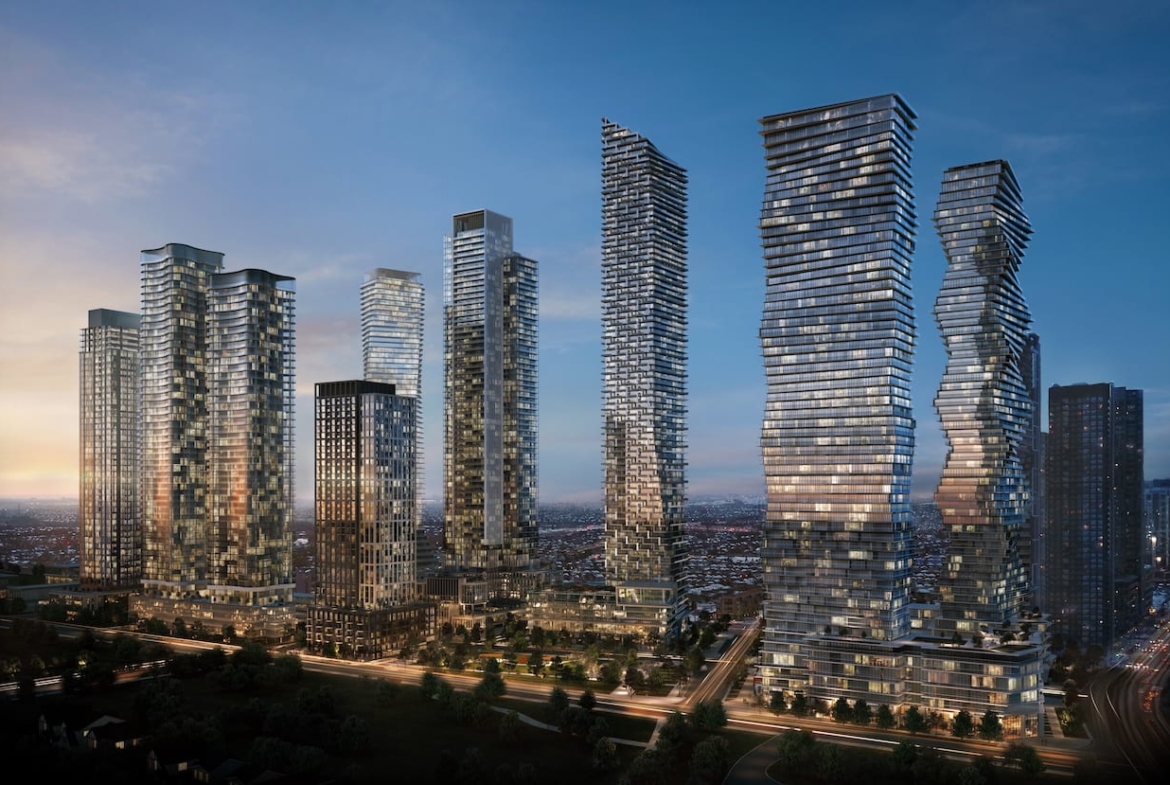 M-city condos aerial view north